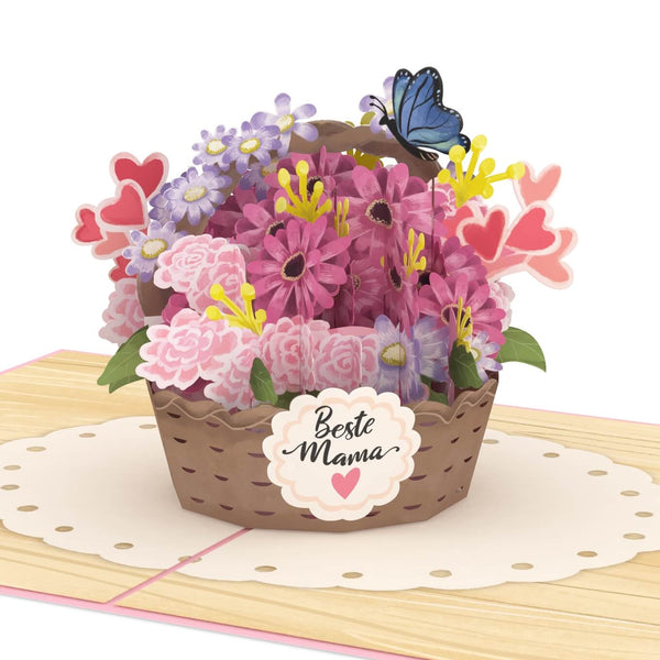 Carte pop-up de Best Mom Flower Basket