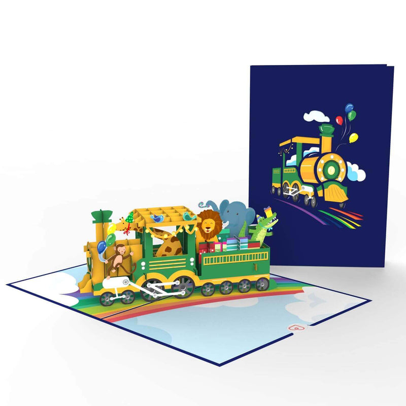 Geburtstagszug 3D Pop-Up Karte | papercrush Geburtstagszug 3D Pop-Up Karte | papercrush